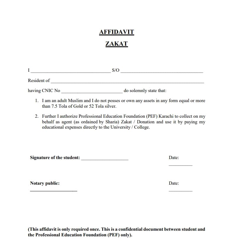 Income Affidavit